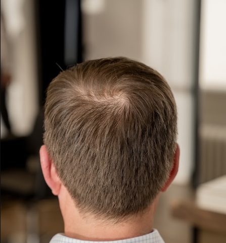 Natural grey hair blending result